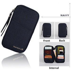 Family Travel Wallet RFID Document Organizer with Hand Strap--Black color
